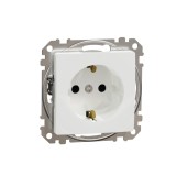 Priza Schuko simpla Schneider Sedna, alb, incastrat