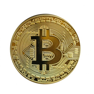 Moneda de colectie Bitcoin, aurie foto