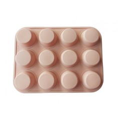 Forma silicon 12 cavitati, Pentru Muffins, CookStyle, Crem, 38 cm, 226COF