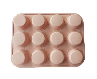 Forma silicon 12 cavitati, Pentru Muffins, CookStyle, Crem, 38 cm, 226COF foto