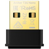Adaptor Wireless Archer T3U Nano AC1300, 2.4 GHz | 5 GHz, USB 2.0, 1300 Mbps, antena interna, TP-Link