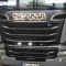 Sigla capota cromata SCANIA iluminata LED ALB