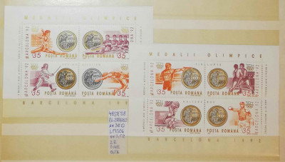 1992 Medalii Olimpice Barcelona Bl.279 și Bl.280 LP1306 MNH Pret 2,4+1 Lei foto