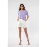 Bluza office cu maneci scurte Purple Lilly
