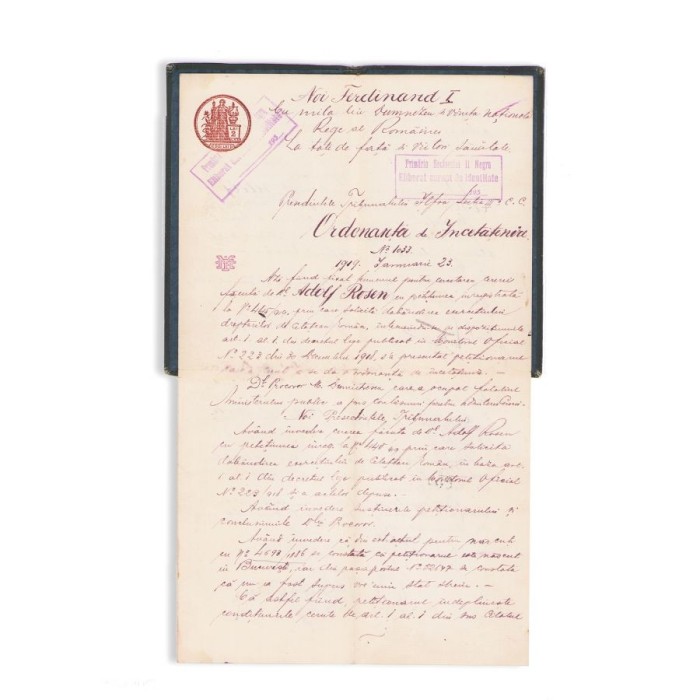 Adolf Rosen, Ordonanță de &icirc;ncetățenire, 1919