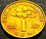 Cumpara ieftin Moneda exotica 1 SEN - MALAEZIA, anul 2007 *cod 2362 = UNC, Asia