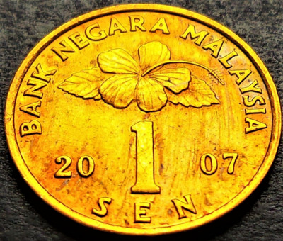 Moneda exotica 1 SEN - MALAEZIA, anul 2007 *cod 2362 = UNC foto