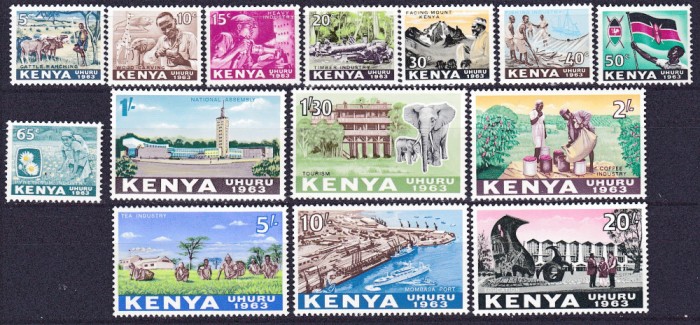 DB1 Uzuale Kenya 1963 Fauna Africana Indeletniciri 14 v. MNH