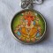 argint MEDALION GANESHA ZEU HINDUS de colectie EXCEPTIONAL superb pe Lant argint