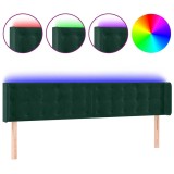 Cumpara ieftin Tablie de pat cu LED, verde inchis, 163x16x78/88 cm, catifea