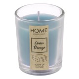 Lum&acirc;nare Parafină Home, Linen Breeze, Sticlă, Culoare Ciel, Diametru 5cm, &Icirc;nălțime 6.5cm