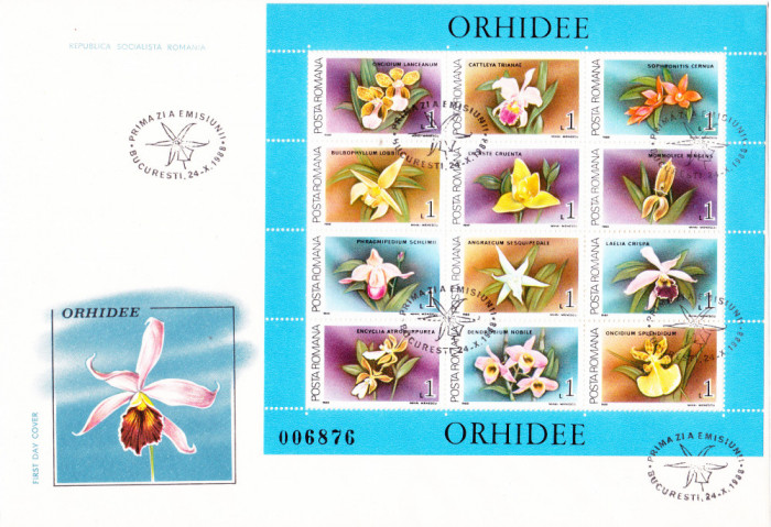 TSV$ - FDC 1988 LP 1210 ORHIDEE - 2 BLOCURI