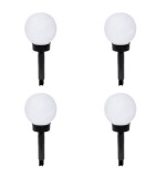 Set 4 lampi solare cu led, pentru gradina, alb/negru, 27 cm, Wonderland