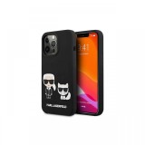 Husa iPhone 13 Pro Karl Lagerfeld Silicon Karl &amp; Choupette Negru