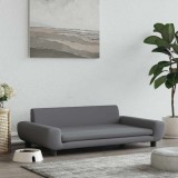 vidaXL Pat de c&acirc;ini, gri &icirc;nchis, 100x54x33 cm, catifea 171983