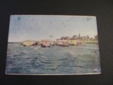 Carte poștală Belgiană originală &ndash; Ostend, Băi de mare cu cabine pe roți,Piesă de colecție La Belle &Eacute;poque(cel mai probabil din perioada 1900&ndash;1940), Circulata, Printata