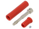 Conector banană 4mm ST&Auml;UBLI 32A 30V AC 60V DC roșu neizolat