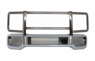 Bara Fata cu BullBar Protectie Bara Crom MERCEDES G-Class W463 (1989-2018) G63 G65 Design Performance AutoTuning foto