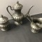 Superb set ceainic din alama argintata vechi,marcat Peltro 95 A,de colectiedecor