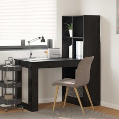 Birou cu raft cu depozitare Stejar negru 122 x 67 x 145 cm