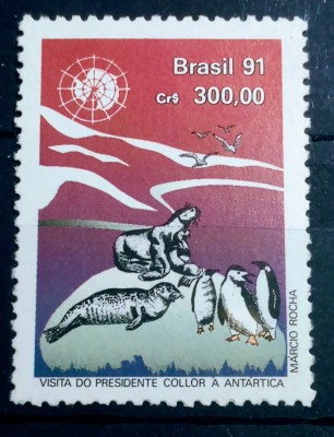 Brazilia 1991 pinguini fauna polara pinguini serie 1v mnh foto