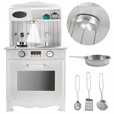 Bucatarie pentru copii, mdf, lampa led, cuptor, aragaz, chiuveta, ustensile foto