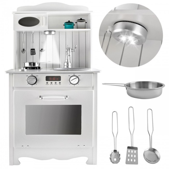 Bucatarie pentru copii, mdf, lampa led, cuptor, aragaz, chiuveta, ustensile