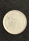 Moneda 50 bani 1914 muchie dreapta
