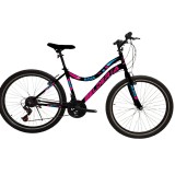 Bicicleta MTB Belderia Rose, culoare negru/roz, roata 26", cadru din otel Cod:232853000308