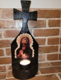 Candelă de masă sau perete, handmade, lemn