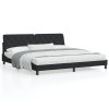 VidaXL Cadru de pat cu lumini LED, negru, 200x200 cm, catifea
