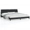 vidaXL Cadru de pat cu lumini LED, negru, 200x200 cm, catifea