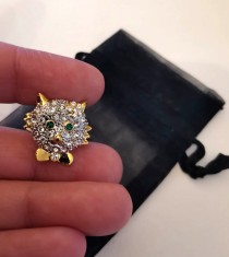 Brosa-pisica-placata cu Aur 18k si Swarovski MARTISOR