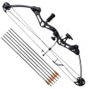 Arc Compus Adulti vidaXL, 40-50lbs, Negru, Accesorii Incluse: Sageti Fibra Sticla, Stabilizator, Vizor, Suport Sageti
