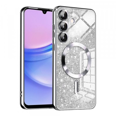 Husa MagSafe pentru Samsung Galaxy A15 5G A156 / A15 A155, Techsuit, Luxury Glitter, Argintie foto