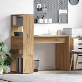 vidaXL Birou cu raft stejar artizanal 113 x 54 x 120 cm Lemn compozit