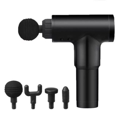 Aparat de masaj Ubitec &amp;reg; Gun Profesional, 4 capete interschimbabile, 5 trepte de viteza, Negru foto