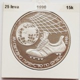 388 Bulgaria 25 Leva 1990 World Football Championship Italy km 191 argint, Europa