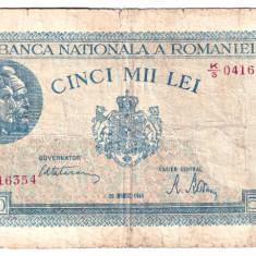 ROMANIA 5000 LEI 20 MARTIE 1945 STARE BUNA
