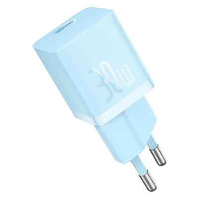 Incarcator Type-C, Fast Charging, GaN, 30W + Cablu Type-C, 100W, 1m - Baseus (P10110902313-00) - Galaxy Blue foto