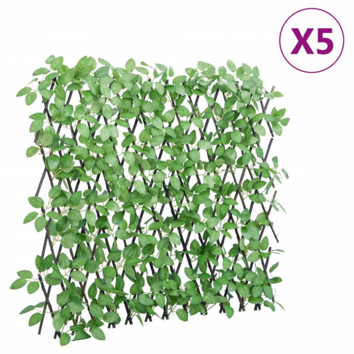 vidaXL&nbsp;Spalier iederă artificială extensibil, 5 buc., verde, 180x65 cm