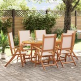 Cumpara ieftin Set mobilier de grădină, 7 piese, lemn masiv acacia/textilenă