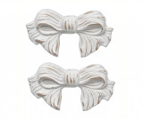 Set 2 decoratiuni de perete Bolzonella, Ribbon Antique White, lemn, 24x3x15 cm, alb - Bolzonella, Alb
