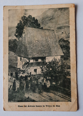 Carte postala necirculata.Casa lui Avram Iancu in Vidra de Sus la 1923. foto