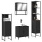 Gossi set mobilier de baie, 4 piese, negru, lemn prelucrat