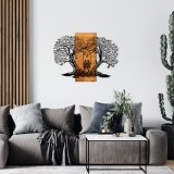 Cumpara ieftin Accesoriu decorativ de perete din lemn si metal Eva Negru 76x58 cm