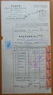 Factura din 1948 , Botosani , 6 timbre cu supratipare foto