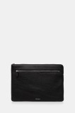 Coccinelle husă laptop din piele culoarea negru, E5 MUK 86 01 01