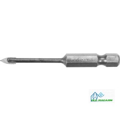 STHOR Burghiu pentru sticla si ceramica 3 mm, lungime 60 mm, prindere 1/4 &amp;quot; hexagonala
