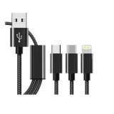 Cablu de Date 3 in 1 Maxcell MX-CA03 , MicroUSB / USB Type-C / Lightning